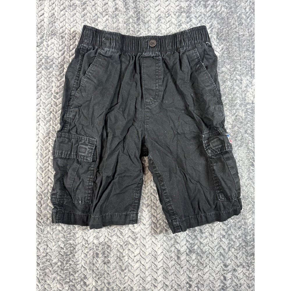Levis Cargo Shorts Boys 12R Black Ripstop Cotton Mid Rise Logo Utility‎ Pockets